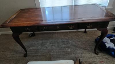 Queen Anne antique writing desk and chair set - Thumbnail 5