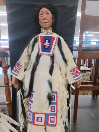 Timeless American Indian Thunderhawk 26inch porcelain doll - Thumbnail 2