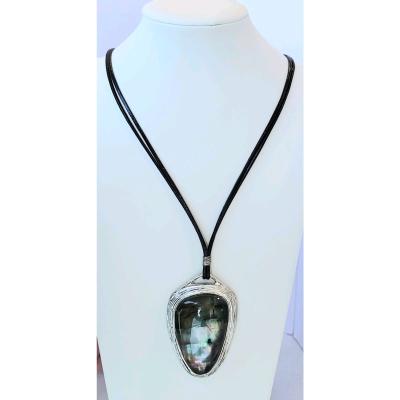 RLM Robert Lee Morrison Soho Abalone Pendant Corded Necklace - Thumbnail 2
