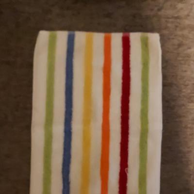 Striped Cotton Dishcloths Set Multicolor 3 Pack White Green - Thumbnail 5