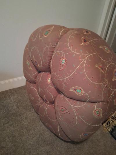 VeryVery  GENTLY USED Unique Mushroom Shaped Ottoman Stool - Thumbnail 4