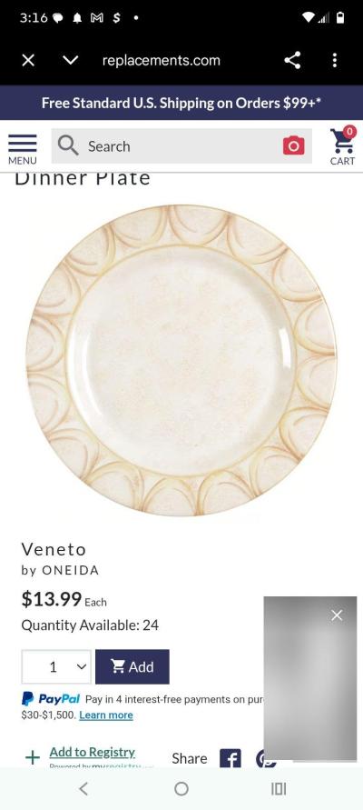 oneida VENETO dishwasher and microwave safe - Thumbnail 6