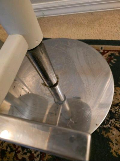 IKEA JANINGE bar stool featuring a white seat and a chrome b - Thumbnail 2