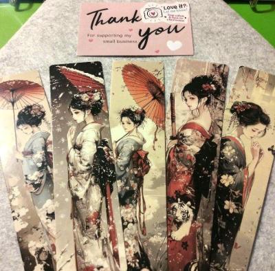 Handmade Japanese Geisha Bookmark Bundle Set of 5 - Thumbnail 4