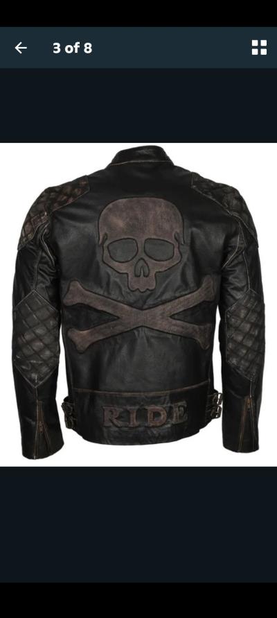 Black Leather Jacket for Men - Thumbnail 2