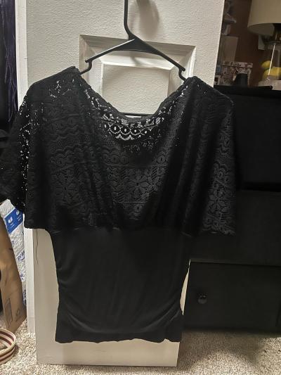 Black Lace Top - Thumbnail 2