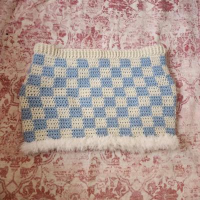 crochet checkered skirt