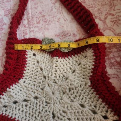 crochet apple themed bag - Thumbnail 2