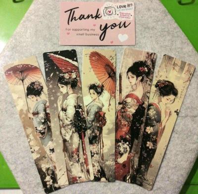 Handmade Japanese Geisha Bookmark Bundle Set of 5