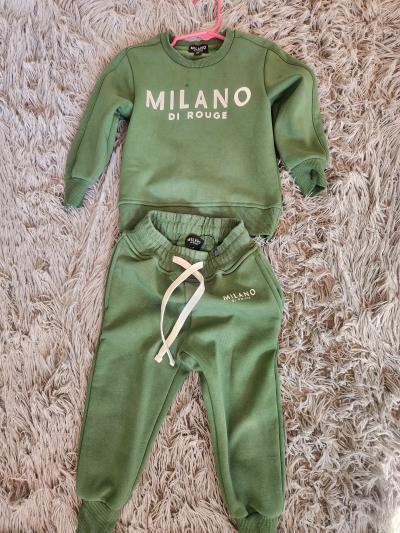 Green Milano di Rouge sweatshirt and jogger set loungewear - Thumbnail 3