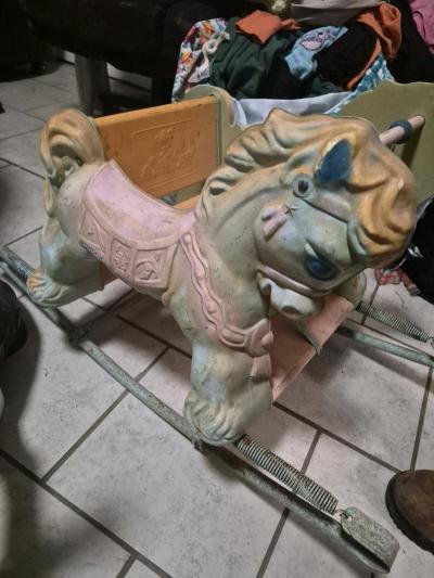Vintage 1950s Wonder ShoFly Metal Toddler Rocking Horse Seat