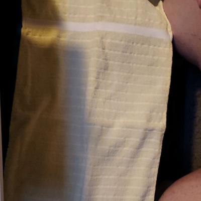 Yellow White Striped Bath Towel 100 Cotton Soft Rectangle Ba - Thumbnail 3