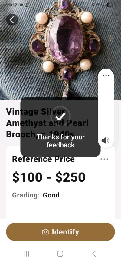 amethyst and pearl pin - Thumbnail 3