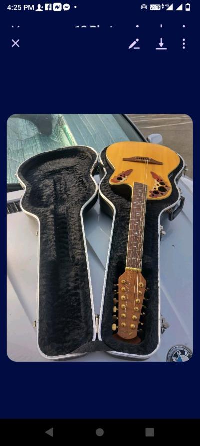 ovation 12string acoustic guitar with case - Thumbnail 5