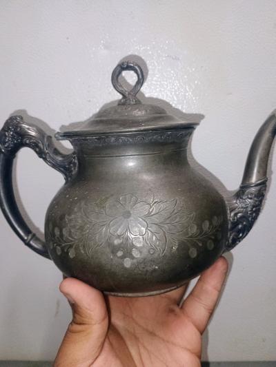 Antique Homan Silver Co Quadrupl Plate Teapot Vintage 1 Dent - Thumbnail 3