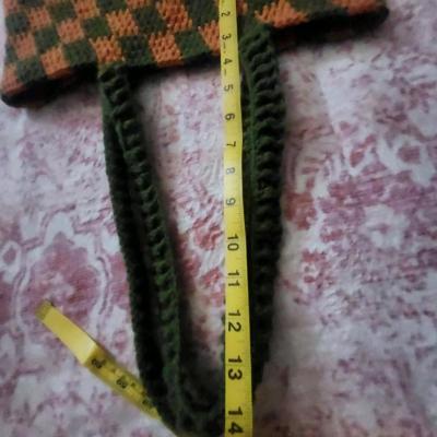 handmade crochet checkered tote bag - Thumbnail 4