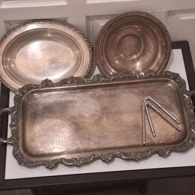 Gleaming Vintage Silverplate Entertaining Bundle  Poole Old - Thumbnail 2