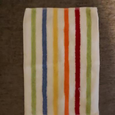 Striped Cotton Dishcloths Set Multicolor 3 Pack White Green - Thumbnail 4