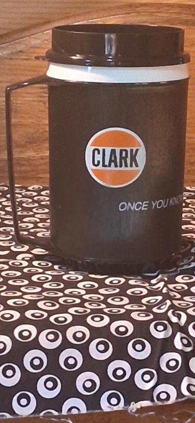 Vintage Clark Insulated Aladdin Plastic Travel Mug BlackOran - Thumbnail 4
