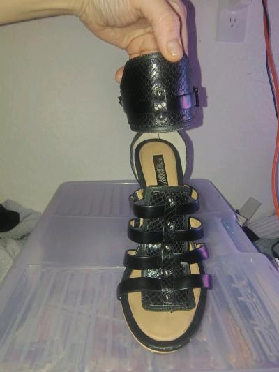 Runway Ready Sexy Black BCBG Strappy Stilettos - Thumbnail 2