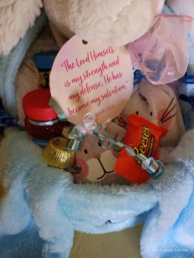 Manhattan Toy Co Blue Bunny Easter Basket - Thumbnail 2