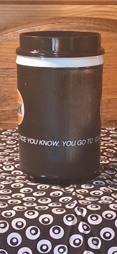 Vintage Clark Insulated Aladdin Plastic Travel Mug BlackOran - Thumbnail 3