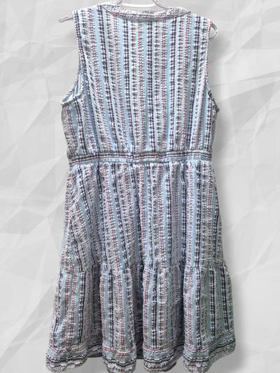 Women Blue Striped Sleeveless Dress Size1X Plus Size 16W - Thumbnail 6