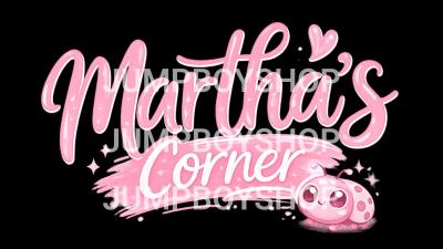 Marthas Corner PNG  Kids Logo Pink Ladybug  DTF DTG Sublimat - Thumbnail 1