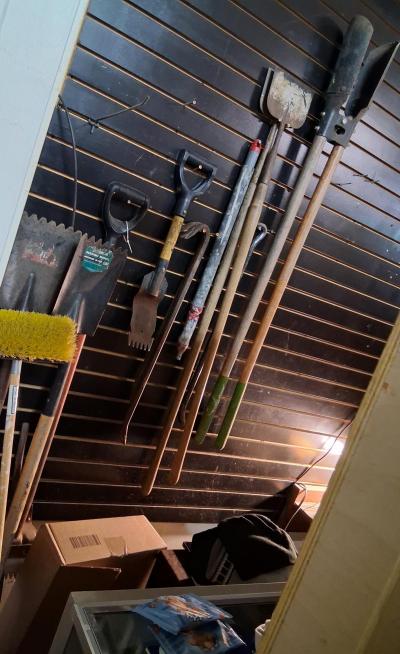 Miscellaneous shovels scrapers brushes diggers