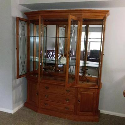 Two Pc Cuba cabinet with glass shelves - Thumbnail 2