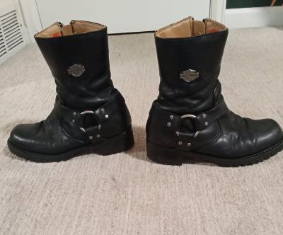 Womens 65 Y2K Used VTG Harley Davidson Moto Boots - Thumbnail 6