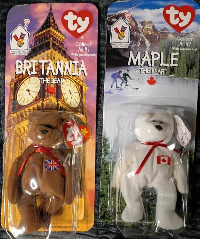 set of four McDonalds beanie babies bears around the world - Thumbnail 4