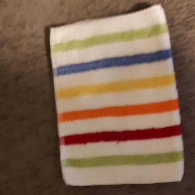Striped Cotton Dishcloths Set Multicolor 3 Pack White Green - Thumbnail 3
