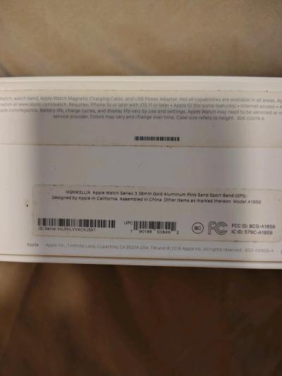 Apple Watch Series 3 38mm Empty Box Gold Aluminum  Pink Band - Thumbnail 2