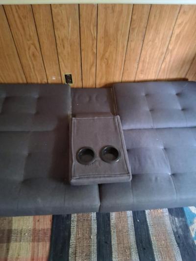 2 person futon with builtin cup holders - Thumbnail 2