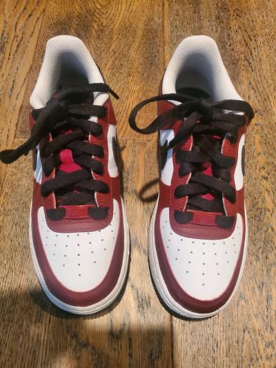 Nike  Boys  Size 35Y  Air Force 1  Low  Athletic Shoes  RedW - Thumbnail 8