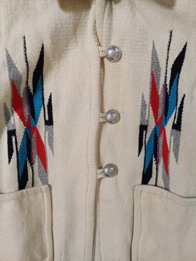 Rare 1940s Chimayo Wool SW Indian Blanket Jacket - Thumbnail 9
