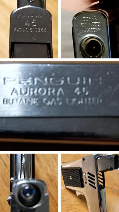 vintage Aurora penguin 45 gas lighter and flashlight combo - Thumbnail 3