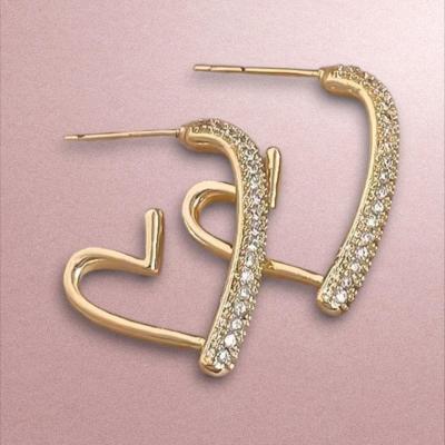 Gold Heart Earrings - Thumbnail 2