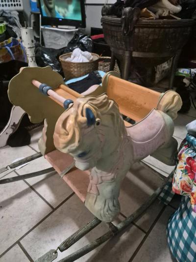 Vintage 1950s Wonder ShoFly Metal Toddler Rocking Horse Seat - Thumbnail 4