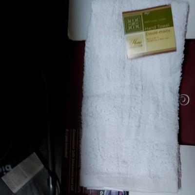 Home Collection Hand Towel 16 x 25 White 100 Cotton Solid Re - Thumbnail 2