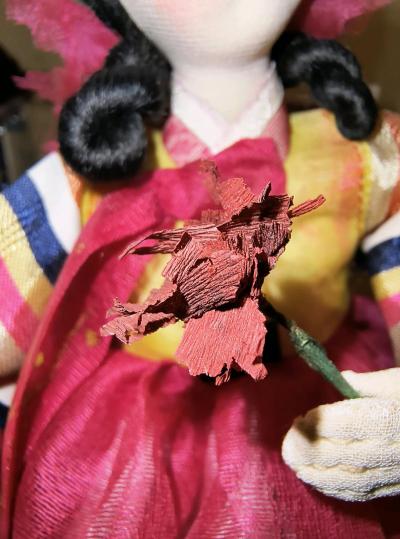 Vintage Korean Souvenir Doll with Known Provenance Silk Dres - Thumbnail 8