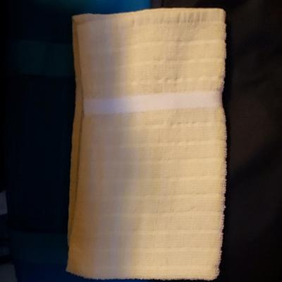 Yellow White Striped Bath Towel 100 Cotton Soft Rectangle Ba - Thumbnail 5