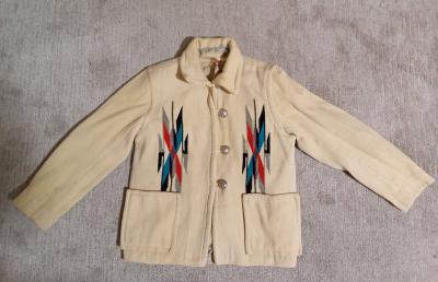 Rare 1940s Chimayo Wool SW Indian Blanket Jacket - Thumbnail 3