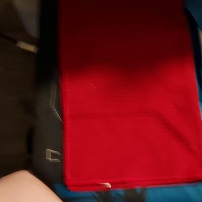 Red Corduroy Solid Fabric Material - Thumbnail 3