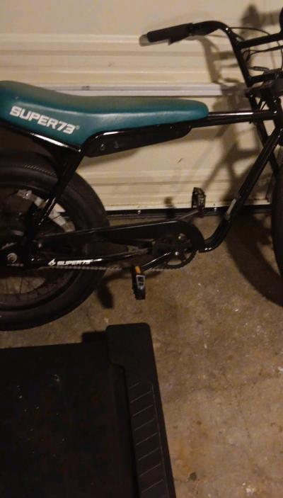 Super73 ECity Bike Black Frame Teal Seat 20 in Fat Tires Kic - Thumbnail 3