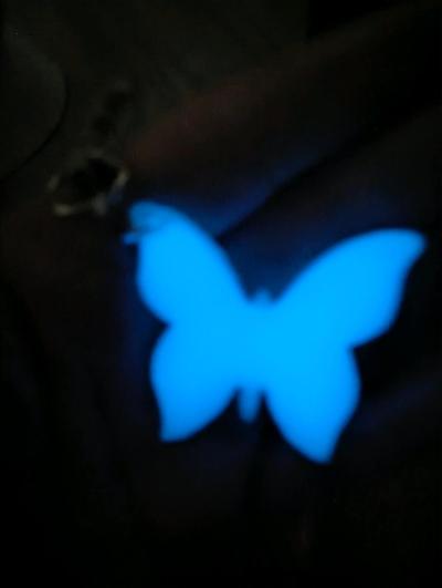 Glow in the dark butterfly keychain
