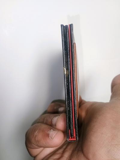 1970s Hippie Girl Fold Over Mirror Compact Faux Leather Boho - Thumbnail 3