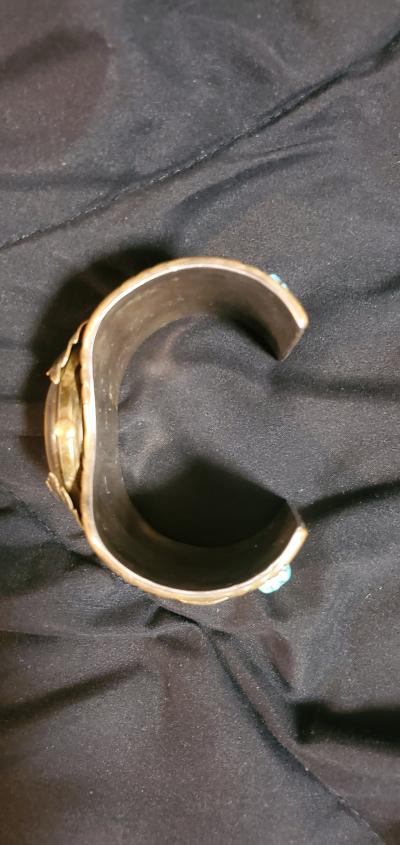 1970s Navajostyle 12KGF Leaf Watch Cuff - Thumbnail 5