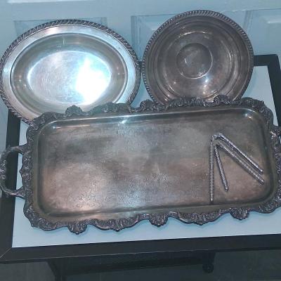 Gleaming Vintage Silverplate Entertaining Bundle  Poole Old - Thumbnail 12